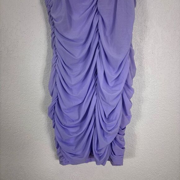 Princess Polly Bright Purple Ruched Mini Dress Tie Strap Size US 12 - Picture 8 of 9